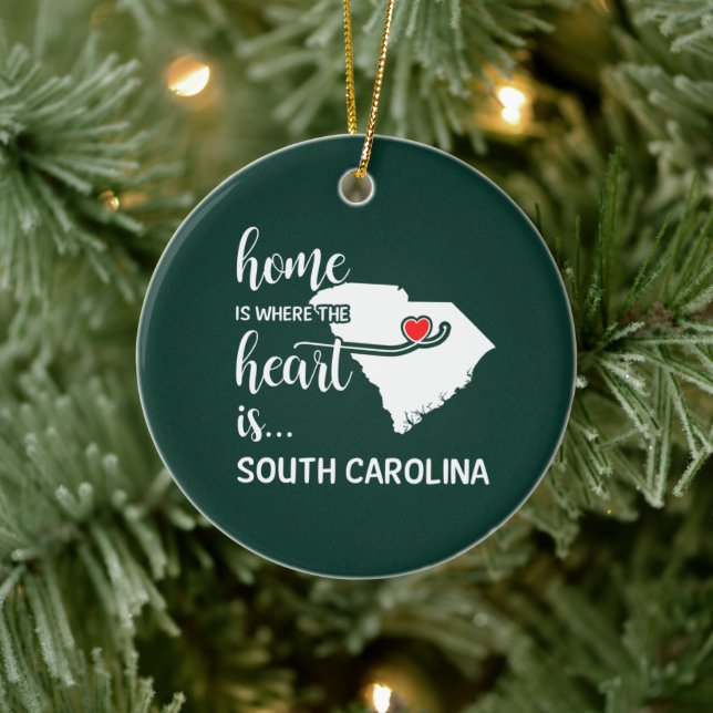 South Carolina home is where the heart is Ceramic Tree Decoration (Tree)
