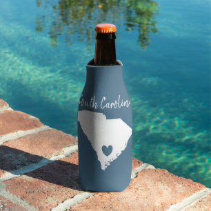 South Carolina Home State Map Love Heart Shape Bottle Cooler