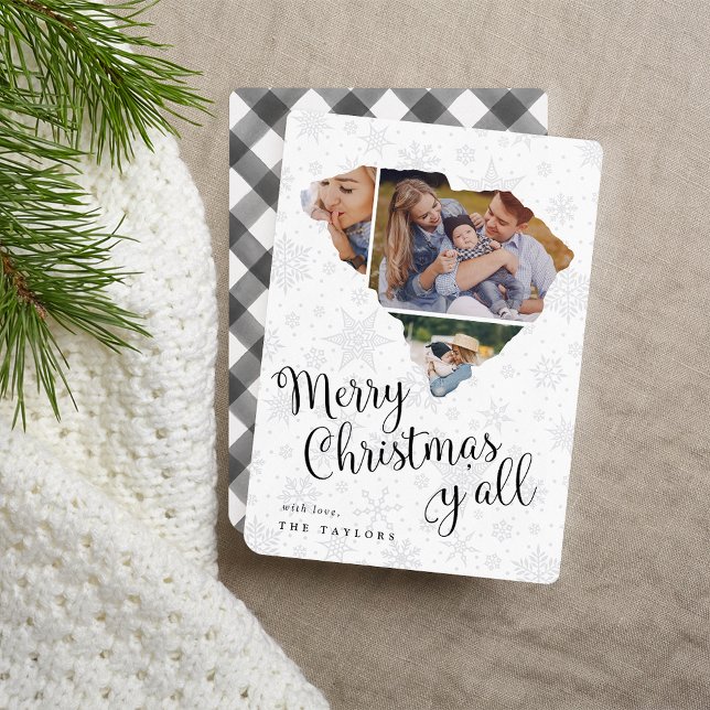 South Carolina Home State Photo Collage Christmas Holiday Card (Creator Uploaded)