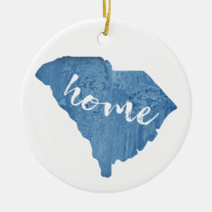 South Carolina Home Wood Grain Ceramic Tree Decoration