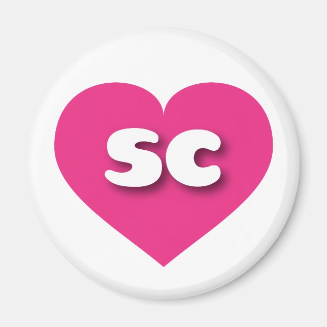 South Carolina hot pink heart - I love sc Magnet (Front)