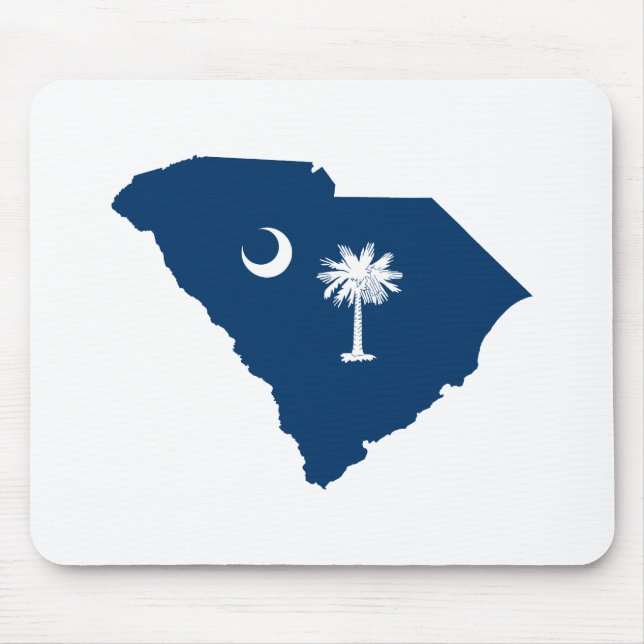 South Carolina in Blue and White Mouse Mat (Front)