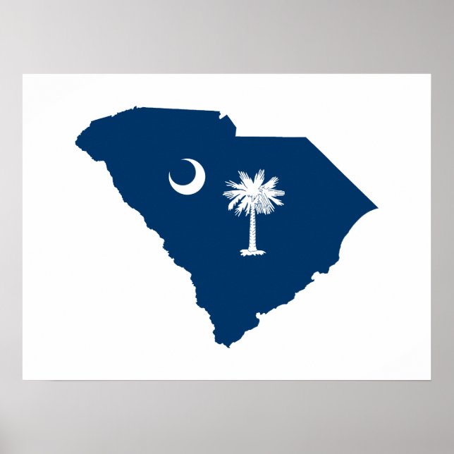 South Carolina in Blue and White Poster (Front)