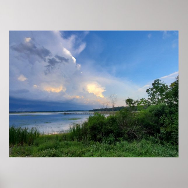 South Carolina Large Thunderstorm Water Marsh Poster (Front)