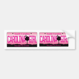 South Carolina License Plate "Carolina Girl" Bumper Sticker