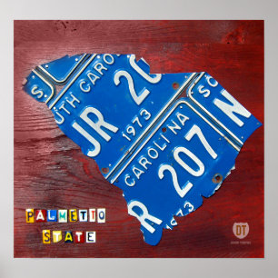 South Carolina License Plate Map / Design Turnpike Poster