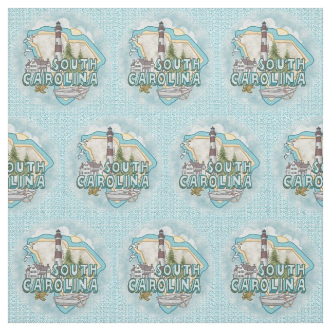 South Carolina Lighthouse Fabric (Swatch)