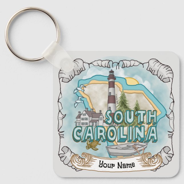 South Carolina Lighthouse  Key Ring (Front)