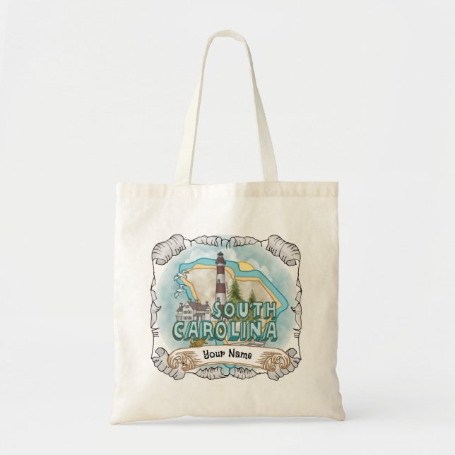 South Carolina Lighthouse Tote Bag (Front)