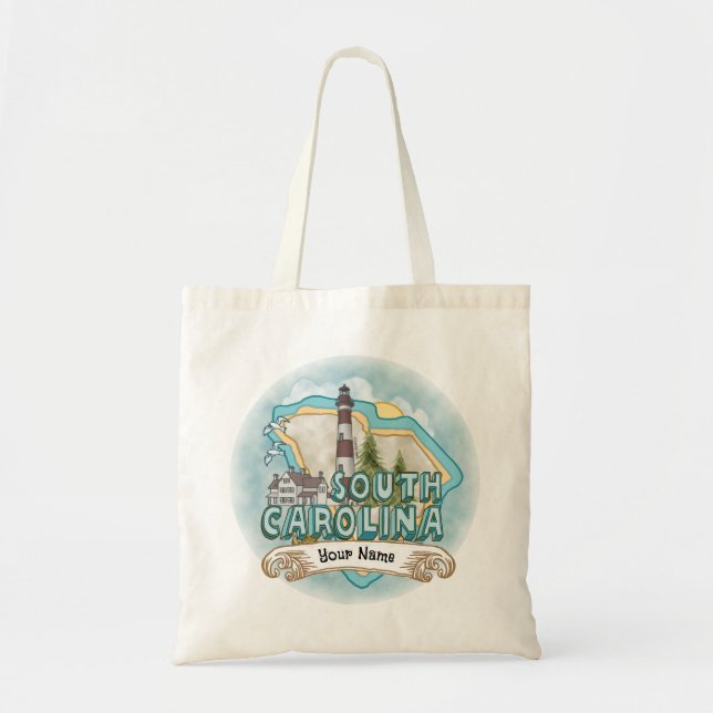 South Carolina Lighthouse Tote Bag (Front)