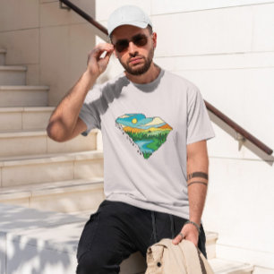 South Carolina Map Landscape   T-Shirt