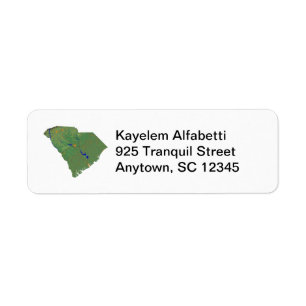 South Carolina Map Return Address Label