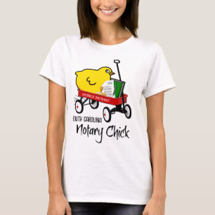 South Carolina Mobile Notary Chick Red Wagon T-Shirt