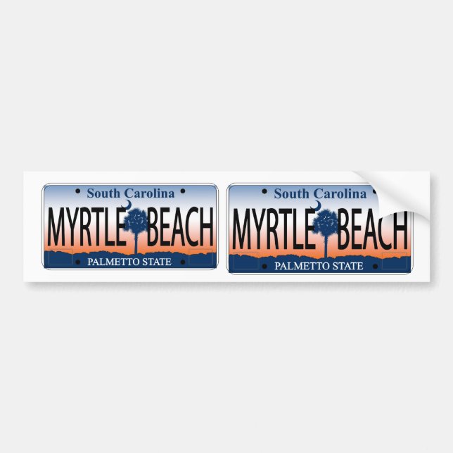 South Carolina Myrtle Beach Sunrise license plate Bumper Sticker (Front)