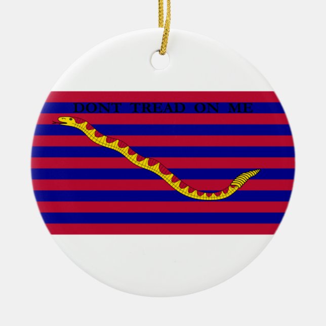 South Carolina Naval Flag during Revolutionary War Ceramic Tree Decoration (Front)
