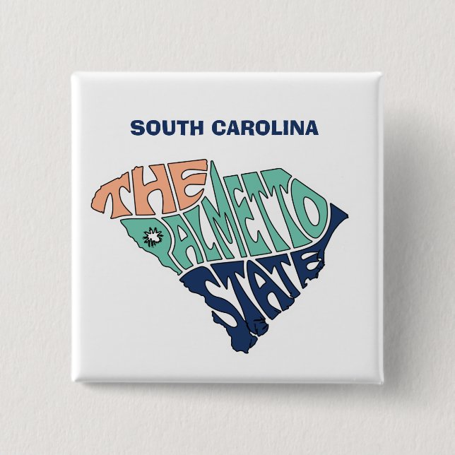 South Carolina Nickname Word Art 15 Cm Square Badge (Front)