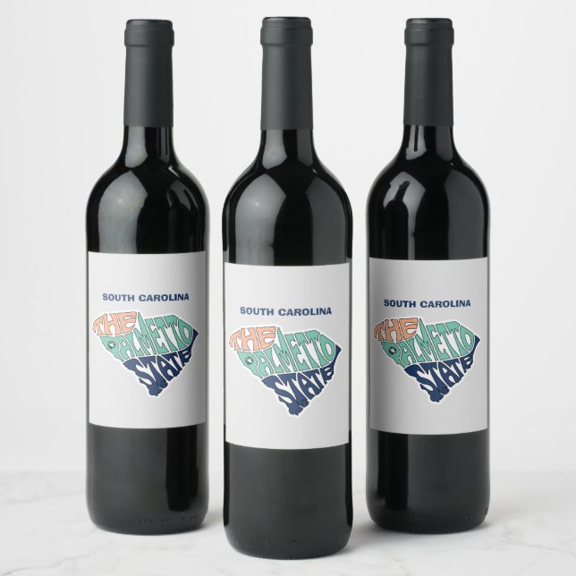 South Carolina Nickname Word Art Wine Label (Bottles)