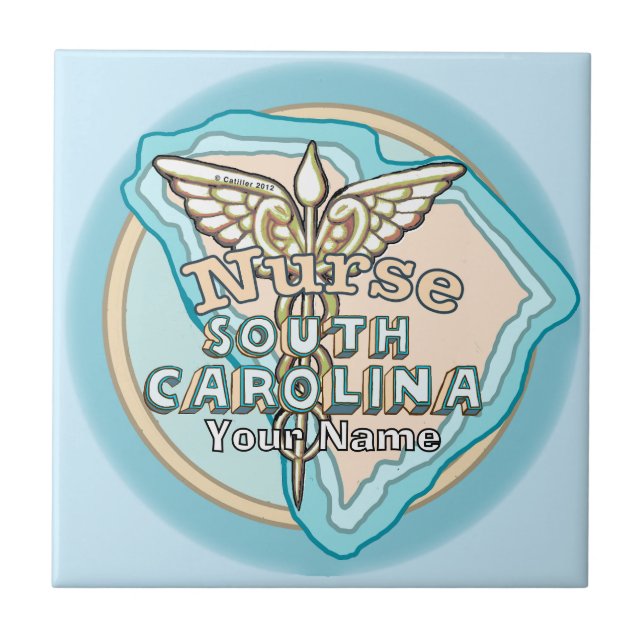 South Carolina Nurse Caduceus Tile (Front)
