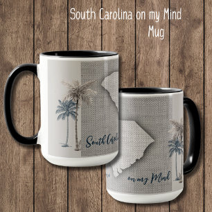 South Carolina Palm Tree Linen Mug