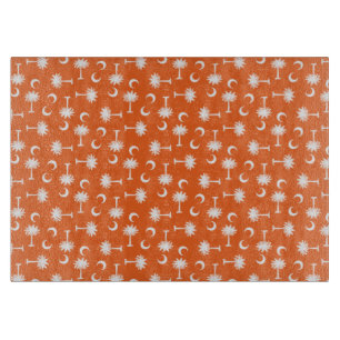 South Carolina Palmetto Moon Flag Orange Cutting Board