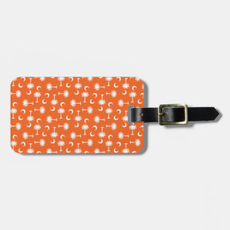 South Carolina Palmetto Moon Flag Orange Luggage Tag