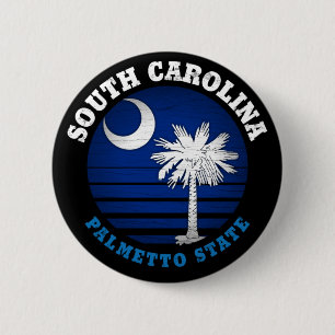SOUTH CAROLINA PALMETTO STATE FLAG 6 CM ROUND BADGE