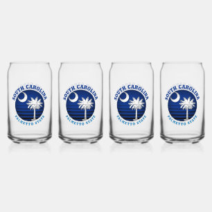 SOUTH CAROLINA PALMETTO STATE FLAG CAN GLASS