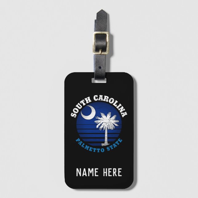 SOUTH CAROLINA PALMETTO STATE FLAG LUGGAGE TAG (Front Vertical)