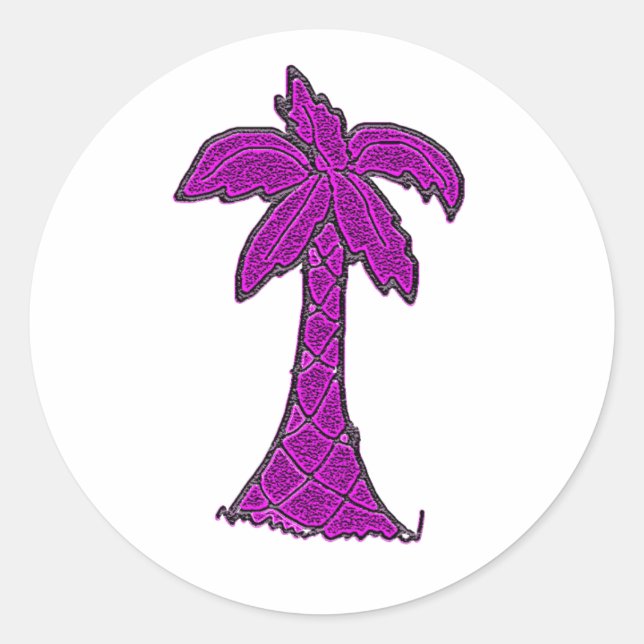 South Carolina Palmetto tree Classic Round Sticker (Front)