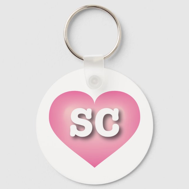 South Carolina Pink Fade Heart - Big Love Key Ring (Front)