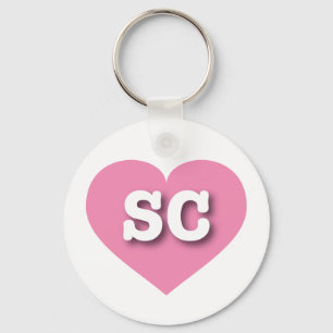 South Carolina Pink Heart - Big Love Key Ring