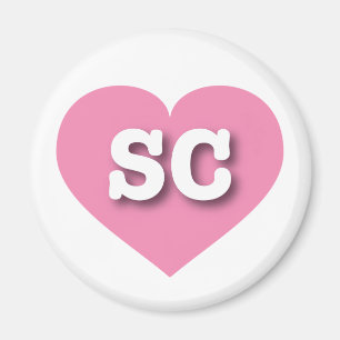 South Carolina Pink Heart - I love SC Magnet