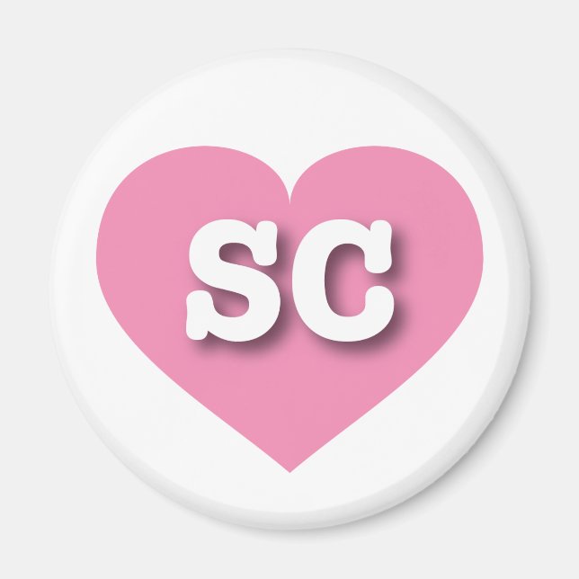 South Carolina Pink Heart - I love SC Magnet (Front)