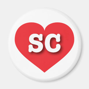 South Carolina Red Heart - I love SC Magnet