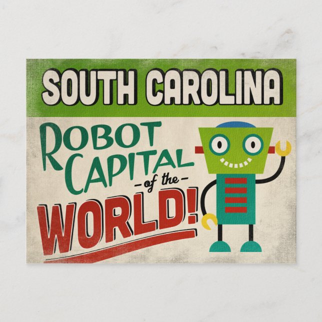South Carolina Robot - Funny Vintage Postcard (Front)