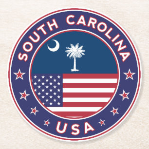 South Carolina Round Paper Coaster