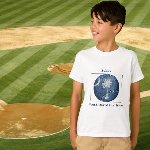 South Carolina SC Born Sports Baseball Kids  T-Shirt