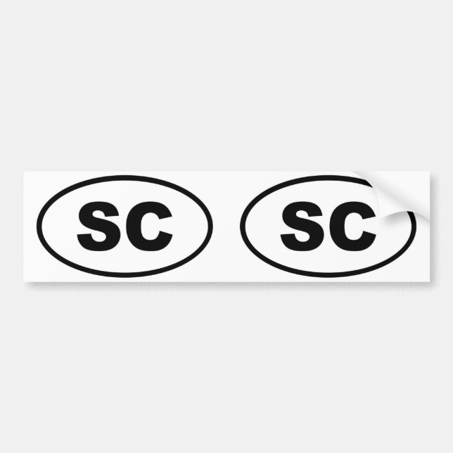 South Carolina SC oval Bumper Sticker (Front)
