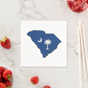 South Carolina Shaped State Flag Carolinian Party Napkin