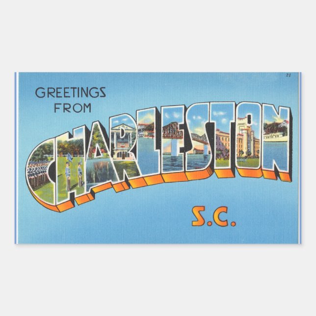 South Carolina, Sheet of 4 Charleston stickers (Front)