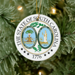 South Carolina sign Ceramic Tree Decoration