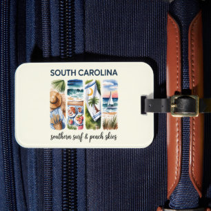 South Carolina – Southern Surf & Peach Skies Luggage Tag