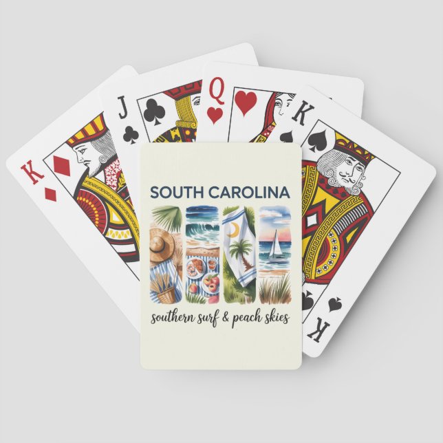 South Carolina – Southern Surf & Peach Skies Playing Cards (Back)