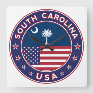 South Carolina Square Wall Clock