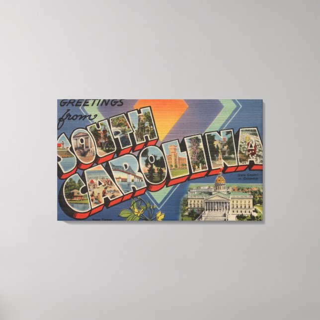 South Carolina (State Capital/Flower) Canvas Print (Front)