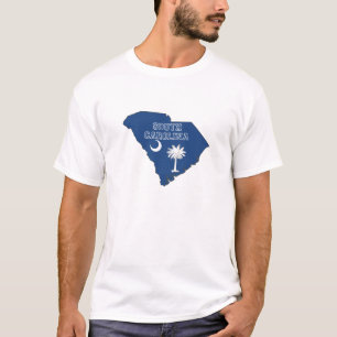 South Carolina State Flag and Map T-Shirt