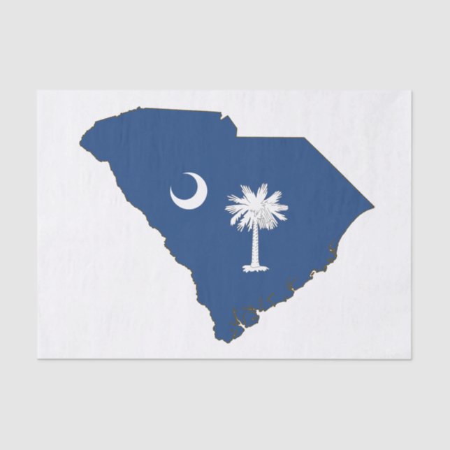 South Carolina State Flag and Map Tissue Paper (Front)