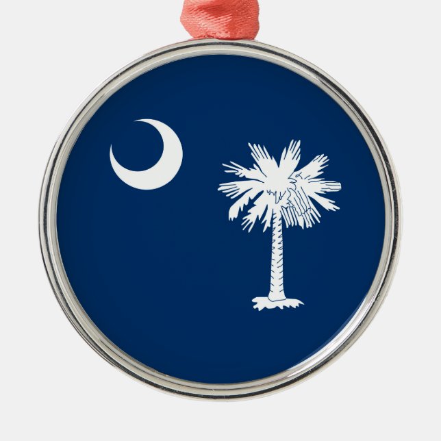 South Carolina State Flag Blue Metal Tree Decoration (Front)
