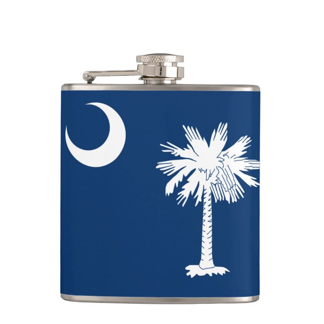 South Carolina State Flag Decor Hip Flask (Front)