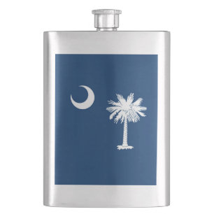 South Carolina State Flag Decor Hip Flask